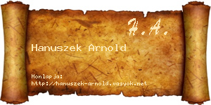 Hanuszek Arnold névjegykártya